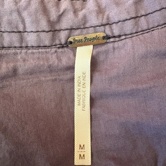 Free People Wesley Plaid Linen Blend Black Gray Sz M - Picture 7 of 9